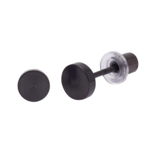 Ohrlino Erstohrstecker Scheibe vollständig schwarz, 5mm