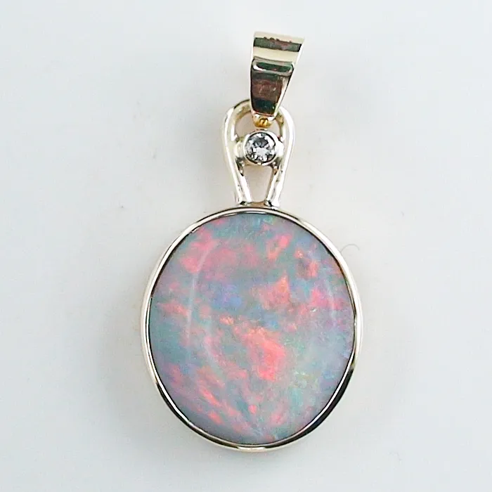 A00622 1 14k gelbgold anhaenger mit semi black opal und diamant edlen goldschmuck sicher online kaufen