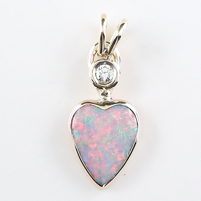 A00723 1 18k gelbgold anhaenger mit white opal und diamant goldschmuck sicher online bestellen