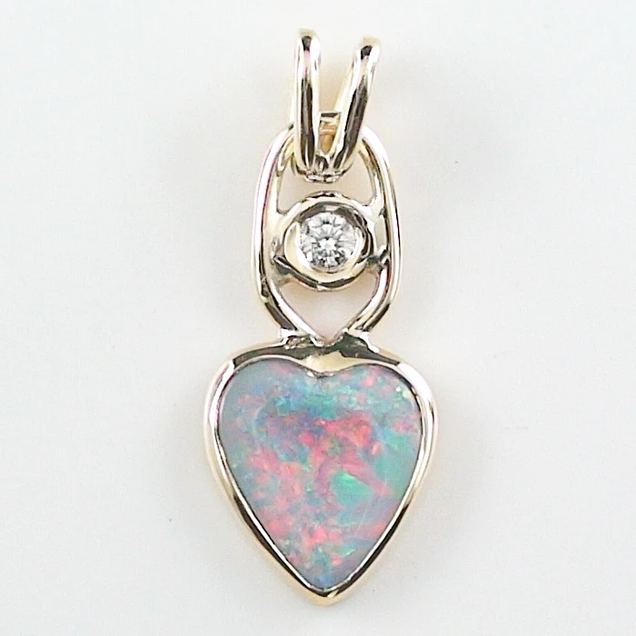A00724 1 18k gelbgold anhaenger mit semi black opal und diamant goldschmuck sicher online bestellen