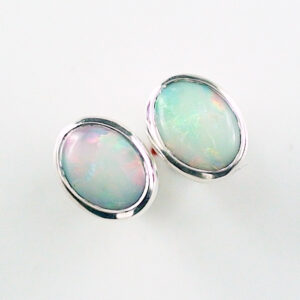 Opal-Ohrringe aus 935er Silber mit 1,25 ct White Opalen