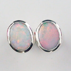 Opal-Ohrringe aus 935er/925er Silber mit 1,32 ct White Opalen
