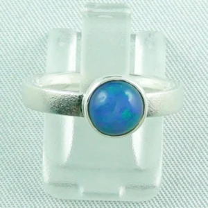 925er Silberring mit 1,10 ct blauen Welo Opal Damenring