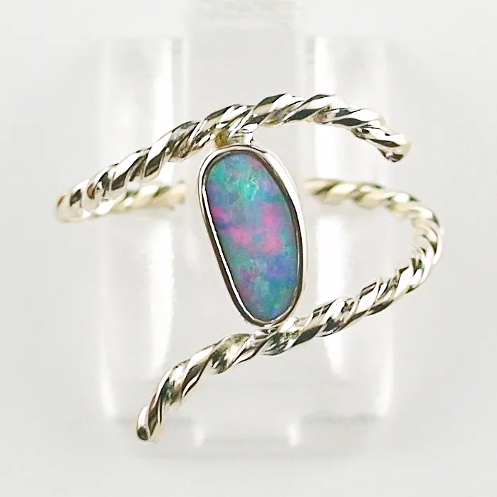R00364 1 14k goldring mit top gem black crystal opal goldringe sicher online bestellen
