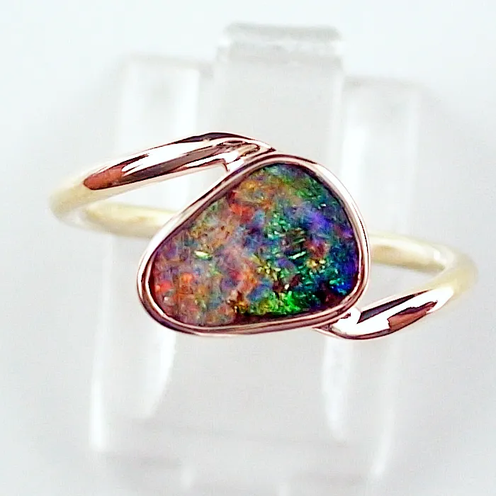 R00415 1 14k gelbgold weissold ring mit boulder opal goldringe sicher online bestellen