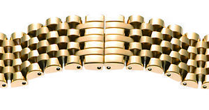 Metallband Edelstahl 20mm gelb PVD, poliert/mattiert mit Butterflyschließe