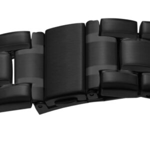 Metallband Edelstahl 26mm schwarz PVD, mattiert/poliert