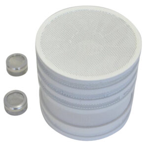 Korbset aus Edelstahl RIL SAN beschichtet weiß Ø 80 mm