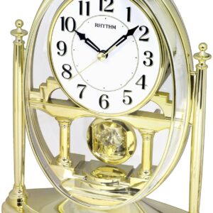 Rhythm 7609/9 gold Stiluhr/Tischuhr Quarz