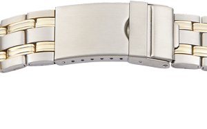 Metallband Edelstahl 22mm bicolor mattiert/poliert