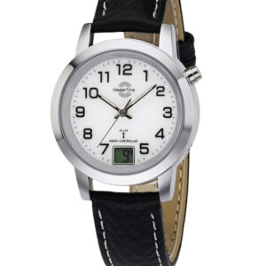 MasterTime Damen-Funkuhr Basic, silber/ weiß - MTLA-10295-12L