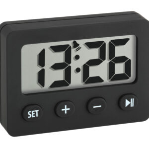 Digitalwecker mit Timer und Stoppuhr, schwarz