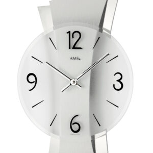 AMS Quarz-Wanduhr Remini, Alu/ verchromt