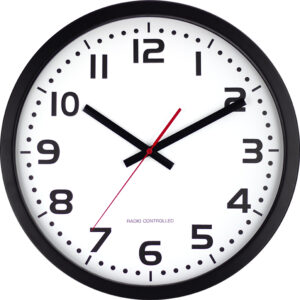 EUROTIME Funk-Wanduhr Ø 40cm, Edelstahl