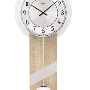 AMS Quarz-Pendelwanduhr Sonoma/ Alu