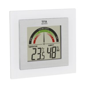 Digitales Thermo-Hygrometer silber/ weiß