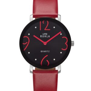 Uhren Manufaktur Ruhla - Quarz-Armbanduhr - Lederband rot