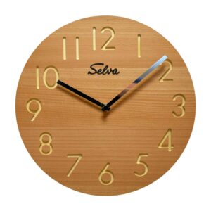 SELVA Quarz-Wanduhr Buche natur