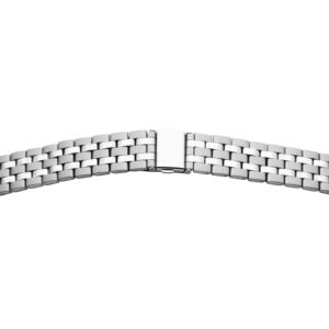 Metallband Edelstahl 20mm Stahl poliert/ mattiert mit Faltschließe gerader Anstoß