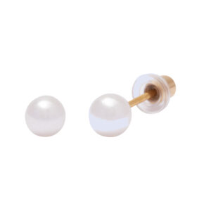 Ohrlino Erstohrstecker Perle 5mm auf Stift, gelb