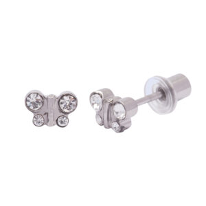 Ohrlino Erstohrstecker Schmetterling, weiß