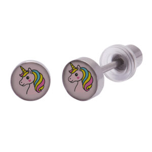 Ohrlino Erstohrstecker Einhorn-Motiv 5mm