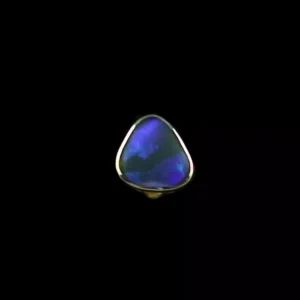 18k Herren Gelbgold Ohrstecker mit Black Opal 0,70 ct 750er Single Ohrring