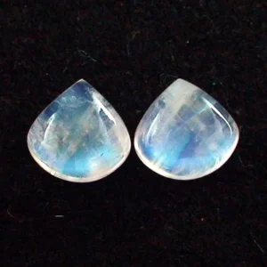 4,18 + 3,96 ct. Mondsteine mit  Blautönen - Mondsteine Pärchen mit Zertifikat