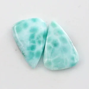 4,96 + 5,07 ct. Larimar Edelstein Pärchen für Ohrstecker / Ohrhänger