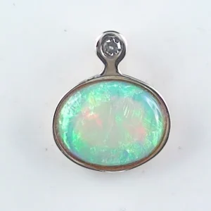 14k/585 Gelbgold Anhänger 1,05 gr. mit White Opal aus Lightning Ridge