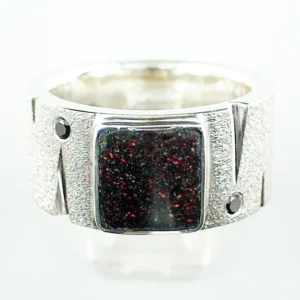 2,45 ct.  Opalring mit GEM Fairy Boulder Matrix Opal in 935 Silber